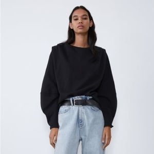 NWT: Zara Crewneck with Shoulder Pads
